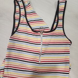 Bershka Colorful Striped Bodysuit with Zipper